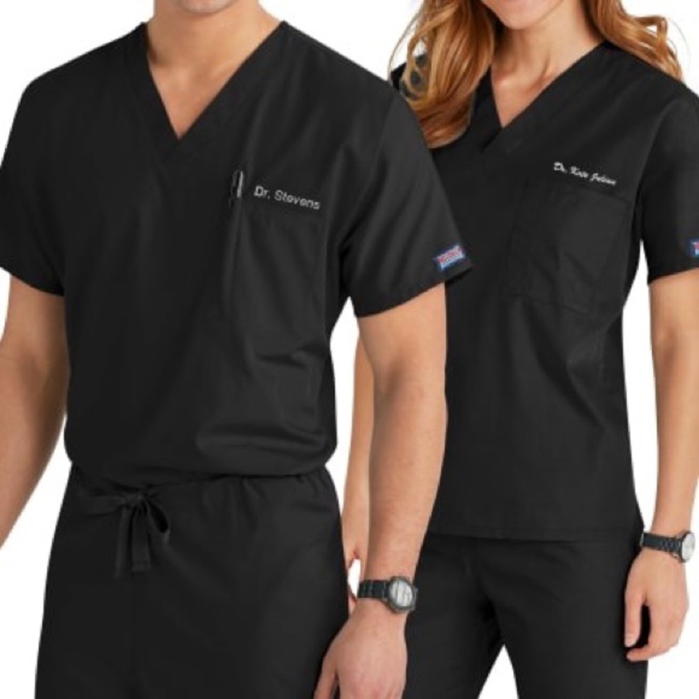 Cherokee Workwesr Unisex Scrub Set, M Black